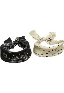 Urban Classics Unisex Satin 2-Pack Bandana, Black/Lemon, one Size von Urban Classics