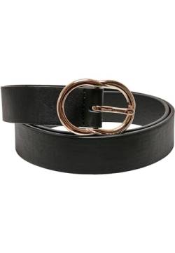 Urban Classics Unisex Small Ring Buckle Belt Gürtel, Black/Gold, S von Urban Classics