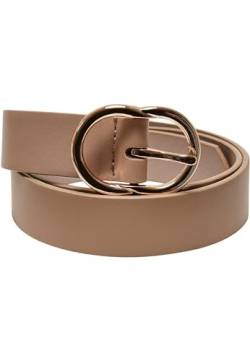 Urban Classics Unisex Small Ring Buckle Belt Gürtel, beige/Gold, L von Urban Classics