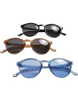 Urban Classics Unisex Solbriller Cypress 3-pak Sonnenbrille, Black+brown+blue, Einheitsgröße EU von Urban Classics