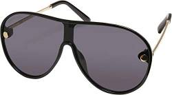 Urban Classics Unisex Sonnenbrille mit UV 400 Schutz für Männer und Frauen, Sunglasses Naxos, black/gold, one size von Urban Classics