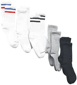 Urban Classics Unisex Sporty 10-Pack Socken, blk/wht/Gry+wht/NVY/rd+wht/blk, 47-50 von Urban Classics