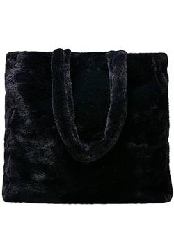 Urban Classics Unisex TB5870-Fake Fur Tote Bag Umhängetaschen, Black von Urban Classics