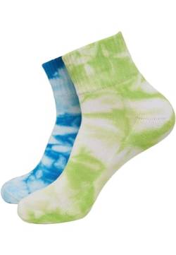 Urban Classics Unisex Tie Dye Short 2-Pack Socken, Green/Blue, 35-38 von Urban Classics