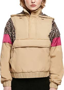 Urban Classics Women's Ladies AOP Mixed Pull Over Jacket Jacke, unionbeige/darkleo/w, XXL von Urban Classics