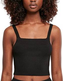 Urban Classics Women's Ladies Cropped Knit Top T-Shirt, Black, XL von Urban Classics