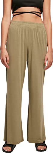 Urban Classics Women's Ladies Modal Wide Leg Pants Hose, Khaki, S von Urban Classics