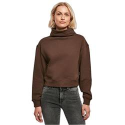 Urban Classics Women's Ladies Organic Short High Neck Crew Sweatshirt, Brown, XXL von Urban Classics