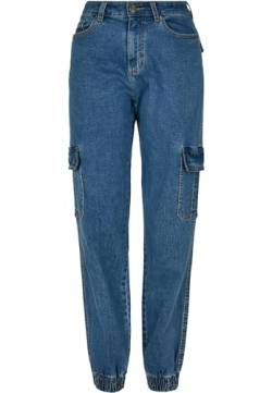 Urban Classics Women's TB4797-Ladies Organic Stretch Denim Cargo Pants Hose, clearblue Washed, 28 von Urban Classics