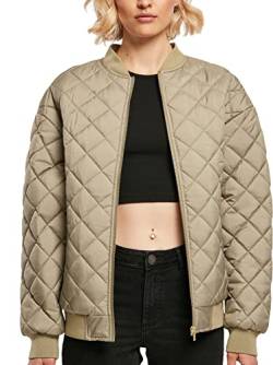 Urban Classics Women's Ladies Oversized Diamond Quilted Bomber Jacket Jacke, Khaki, L von Urban Classics