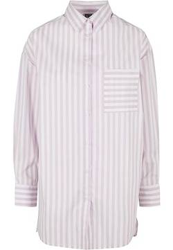 Urban Classics Women's Ladies Oversized Stripe Shirt, White/Lilac, S von Urban Classics