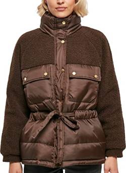 Urban Classics Women's TB3768-Ladies Sherpa Mix Puffer Jacket Jacke, Brown, M von Urban Classics