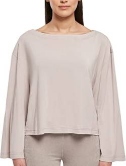 Urban Classics Women's Ladies Short Modal Bateau Necklinie Longsleeve T-Shirt, warmgrey, XS von Urban Classics