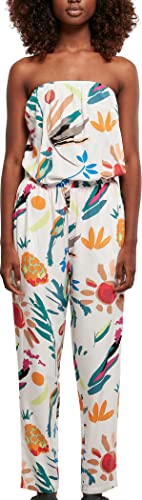 Urban Classics Women's Ladies Viscose Bandeau Jumpsuit T-Shirt, whitesandfruity, L von Urban Classics