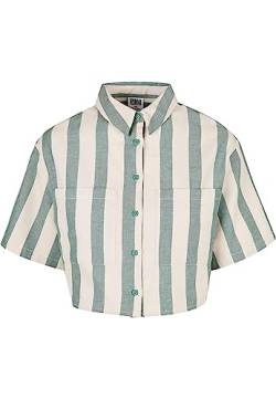 Urban Classics Women's TB5046-Ladies Short Oversized Stripe Shirt, greenlancer/softseagrass, 4XL von Urban Classics