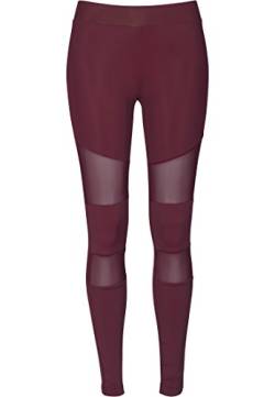 Urban s Damen Ladies Tech Mesh Skinny Leggings, Rot (Port 01157), S von Urban Classics