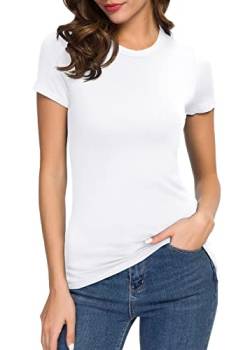 Urban CoCo Damen Stretch Bodycon Kurzarm T-Shirt - Wei� - Mittel von Urban CoCo