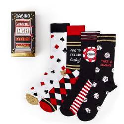 Unisex Casino Socken Geschenkset | Geschenk | 4 Paar | Cotton Rich Socken | Premium Socken | Neuheit | Geschenke, mehrfarbig, One size von Urban Eccentric