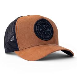 URBANANANMESSUNG Trucker Hat - Premium Wildleder und Mesh Snapback Mütze für Damen und Herren, braun von Urban Effort