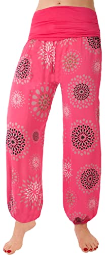 URBAN FASHION Leichte Haremshose PB OneSize in Viele Muster bis Größe 50 Übergröße Damen Sommerhose Pumphose Haremshose (as3, Numeric, Numeric_34, Numeric_40, Regular, Regular, Fuchsia) von Urban GoCo