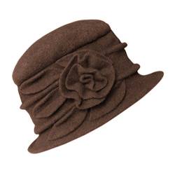 Urban GoCo Damen Vintage Bucket Hut Wintermütze Beret (#1 Braun) von Urban GoCo