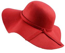 Urban GoCo Wide Brim Wollfilz Bowler Schlapphut (Rot) von Urban GoCo