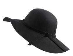 Urban GoCo Wide Brim Wollfilz Bowler Schlapphut (Schwarz) von Urban GoCo