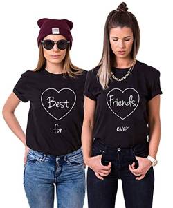 Beste Freundin Damen T-Shirt Beste Friends for Ever BFF - 1x Tshirt Best Schwarz XL von Urban Kingz
