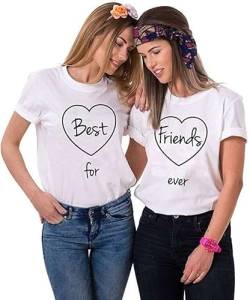 Beste Freundin Damen T-Shirt Beste Friends for Ever BFF - 1x Tshirt Best Weiß XL von Urban Kingz