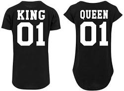 King Queen Couple Pärchen Oversize Long T-Shirt - Herren Shirt Schwarz XL von Urban Kingz