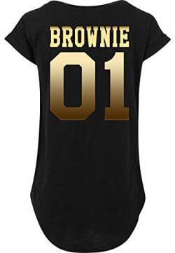 Urban Kingz Damen Oversize Long T-Shirt Modell Brownie, Gold-Schwarz, Gr. M von Urban Kingz