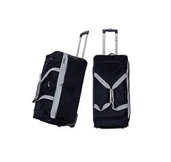 39L-202L Faltbare Reisetasche – Herren-Gepäck, Reisetrolley, Reisetasche, Koffer mit 2 großen Vordertaschen, 600D Material, schwarz / grau, Small 20", Koffer von Urban London