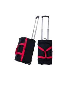 39L-202L Faltbare Reisetasche – Herren-Gepäck, Reisetrolley, Reisetasche, Koffer mit 2 großen Vordertaschen, 600D Material, schwarz / rot, Large 28", Koffer von Urban London