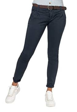 Urban Surface Damen Chino Stoff-Hose mit Flecht-Gürtel Blue L von Urban Surface