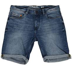 Urban Surface Herren Joggshorts LUS-136 Sweat-Bermuda in Jeans-Optik Middle Blue Denim M214 W30 von Urban Surface