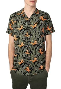 Urban Surface Herren Kurzarm-Hawaiihemd mit Alloverprint - Sommerliches Flair, Entspannte Strandvibes Green XL von Urban Surface