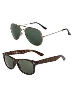 UrbanSky Sonnenbrille für Herren 2er-Pack, klassische Modelle (Earth) von UrbanSky