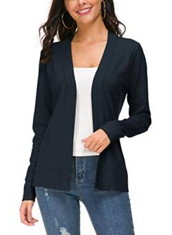 Urban CoCo Damen Langarm vorne offen Strickjacke Sweater Klein Marine blau von Urbancoco