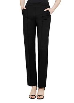 Urban CoCo Damen Yoga-Kleid Hose Stretchy Casual Slacks Gerades Bein Arbeitshose mit Taschen, Schwarz, M von Urbancoco