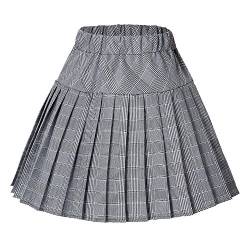 Urbancoco Damen Schulmädchen-Stil Faltenrock Elastische Hohe Taille Minirock (XL, 11 weiß) von Urbancoco