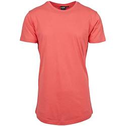 Urbandreamz Herren T-Shirt Shaped Long Tee Rundhals Coral - XXL - von Urbandreamz