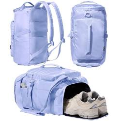 Turnbeutel für Damen, Workout, Turnbeutel mit Schuhfach, Sporttasche, mehrere Taschen, 30 l, Lavendel von Uselike