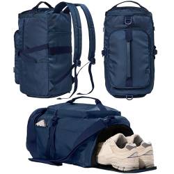 Turnbeutel für Damen, Workout-Rucksack mit Schuhfach, Sporttasche, mehrere Taschen, 30 l, Marineblau von Uselike