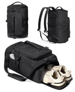 Turnbeutel für Damen, Workout-Rucksack mit Schuhfach, Sporttasche, mehrere Taschen, 30 l, Schwarz von Uselike