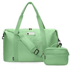 Uselike Weekender Bags für Damen, Reisetasche mit Nasstasche, Handgepäcktasche mit Kulturbeutel, 36 l, Grün von Uselike