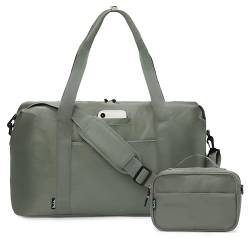 Uselike Weekender Bags für Damen, Reisetasche mit Nasstasche, Handgepäcktasche mit Kulturbeutel, 36 l, grau dunkel von Uselike