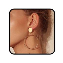 Ushiny 2 Stück Creolen Gold Persönliches Ohrring Set Tropfen Ohrringe Schmuck für Frauen und Mädchen (Medium) von Ushiny