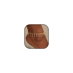 Ushiny Boho Knöchelarmbänder goldenes Fußkettchen Kristallquaste Knöchelschmuck Strand Fußkette für Frauen und Mädchen von Ushiny