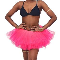 Ushiny Damen Kostüm Tüllrock Minirock Petticoat Tutu Unterrock Klassisch Elastisch 6 Lagig Tülle Ballet Tanzkleid Unterkleid Cosplay Minirock von Ushiny