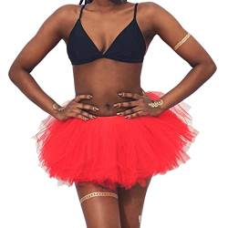 Ushiny Damen Kostüm Tüllrock Minirock Petticoat Tutu Unterrock Klassisch Elastisch 6 Lagig Tülle Ballet Tanzkleid Unterkleid Cosplay Minirock von Ushiny